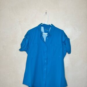 Women's Blue Short Sleeve Top